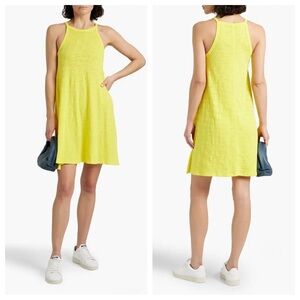 ATM Yellow Slub Cotton Jersey Mini Dress M